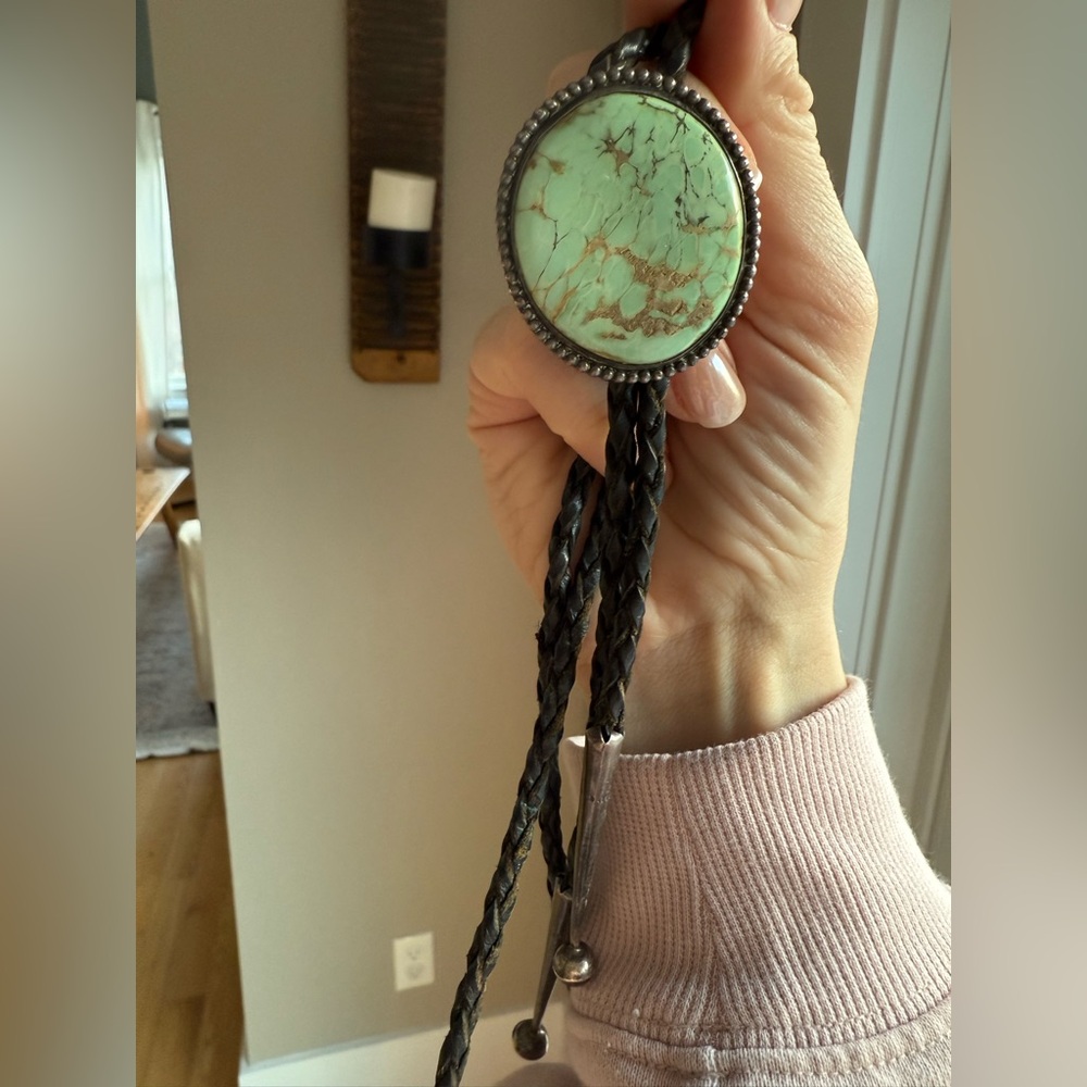 Turquoise and Sterling Bolo Tie